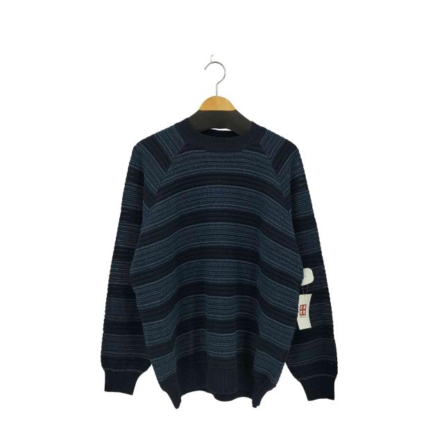 BY GLADHAND(バイグラッドハンド) 25SS VOYAGE L/S RAGLAN SWEATER ヴォヤージュ モックネック ラグランスリーブ リネン ボーダーニット セーター メンズ JPN：M 【中古】【ブランド古着バズストア】