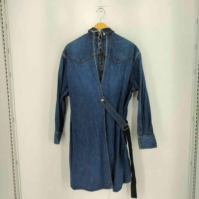 Sacai(サカイ) デニム 変形 バックオープン ロングシャツ ワンピース レディース 2【中古】【ブランド古着バズストア】_1