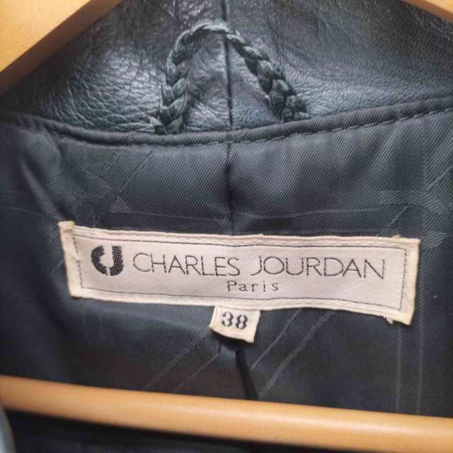 CHARLES JOURDAN(シャルル ジョルダン) 裏地 キルティング 金ボタン レザー ジャケット ハーフ コート レディース FR：38  【中古】【ブラ｜au PAY マーケット