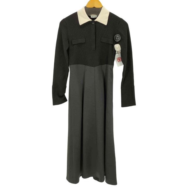 FRAY I.D(フレイアイディー) オープンポロカラーニットワンピース