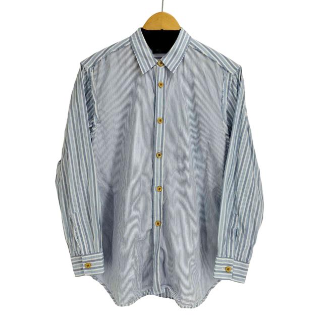 COMME des GARCONS HOMME PLUS(コムデギャルソンオムプリュス) 02AW 四つの黒期 ドッキング切替デザイン L/S ストライプシャツ メンズ 表記無 【中古】【ブランド古着バズストア】