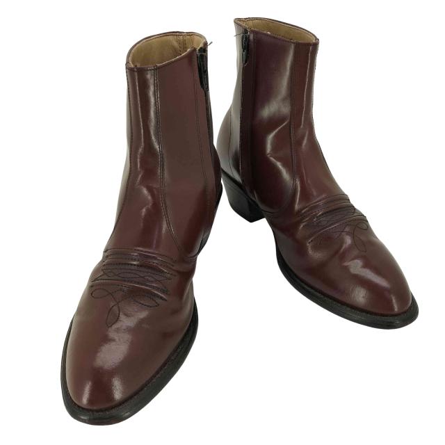 USED古着(ユーズドフルギ) HANOVER USA製 サイドジップ ウエスタン ショートブーツ メンズ US：9 【中古】【ブランド古着バズストア】