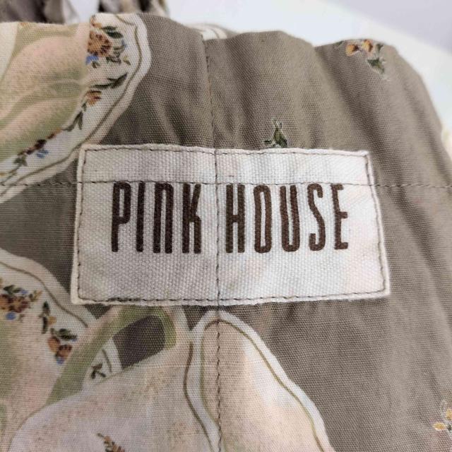 PINK HOUSE(ピンクハウス) カップ柄 花柄 立体リボン ジャンパースカート レディース 表記無 【中古】【ブランド古着バズストア】 PINK HOUSE(ピンクハウス) カップ柄 花柄 立体リボン ジャンパー