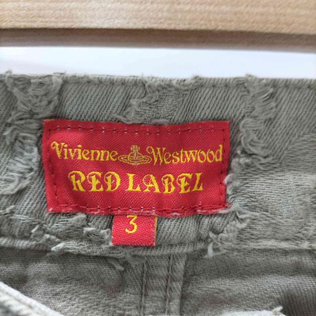 Vivienne Westwood RED LABEL(ヴィヴィアンウエストウッドレッドレーベル) オーブ ボタン 立体 3D 刺繍 デザイン フリンジ 5ポケット ストレート パンツ レディース  3【中古】【ブランド古着バズストア】_5