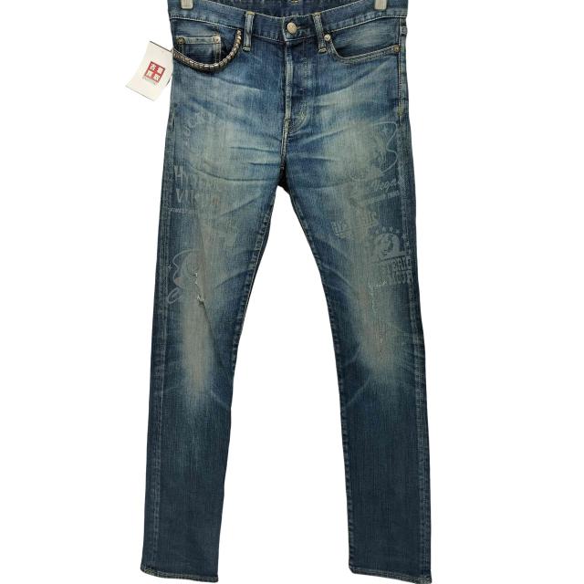 HYSTERIC GLAMOUR(ヒステリックグラマー) ガール抜きプリント スタッズ デニム スキニーパンツ メンズ  29【中古】【ブランド古着バズストア】の通販は 11,145円