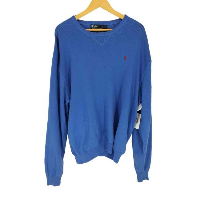 Polo by RALPH LAUREN(ポロバイラルフローレン) 90s Vガゼット ポニー刺繍クルーネックニット メンズ  XXL【中古】【ブランド古着バズストア】
