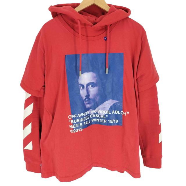 OFF-WHITE(オフホワイト) 18AW ポルトガル製 DIAG BERNINI OVER HOODIE ダイアグ ベルニーニ I オーバーフーディー メンズ JPN：M 【中古】【ブランド古着バズストア】