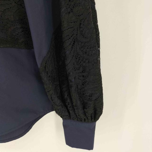 anuans(アニュアンス) ウェーブレースドッキングブラウス レディース