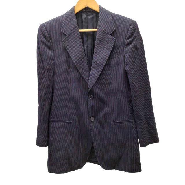 EMPORIO ARMANI(エンポリオアルマーニ) 09SS イタリア製 レーヨン ウール ストライプ 2B テーラード ジャケット メンズ EUR：46 【中古】【ブランド古着バズストア】