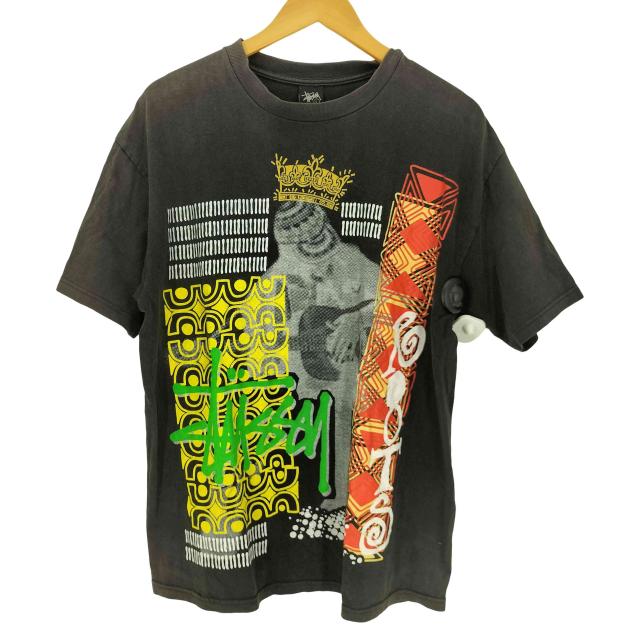 Stussy(ステューシー) 00S メキシコ製 Roots グラフィックプリント S/S クルーネック Tシャツ Y2K メンズ import：L 【中古】【ブランド古着バズストア】