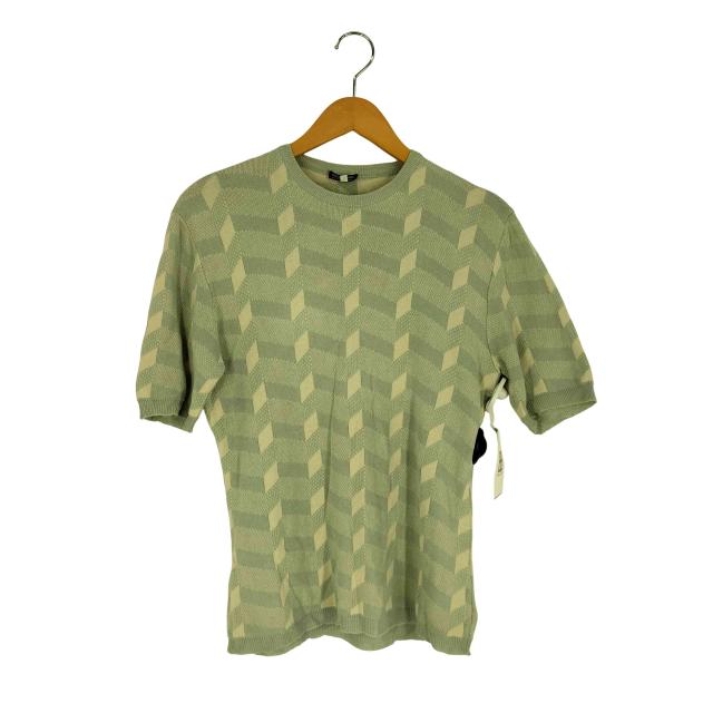 Giorgio Armani(ジョルジオアルマーニ) 80~90s レーヨン混 総柄 半袖 クルーネックニット メンズ JPN：50 【中古】【ブランド古着バズストア】