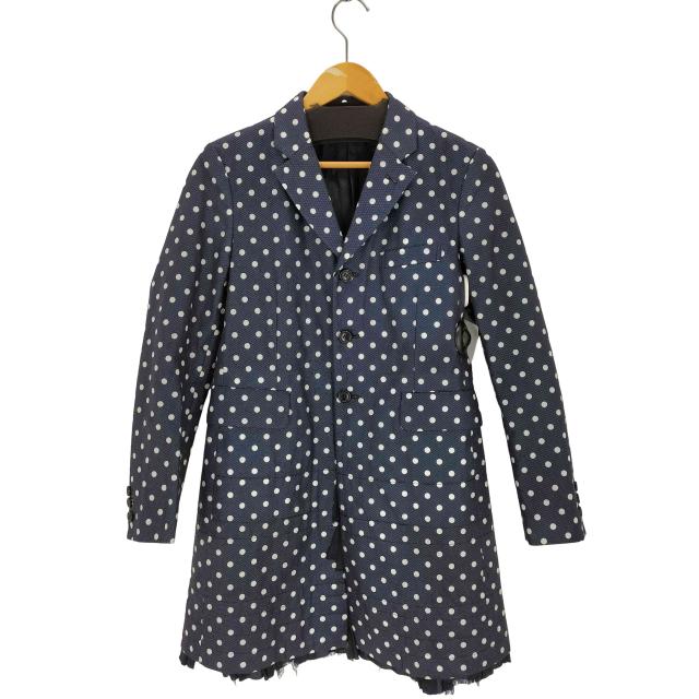 COMME des GARCONS(コムデギャルソン) 裏フリル ドットチェスターコート レディース JPN：S 【中古】【ブランド古着バズストア】