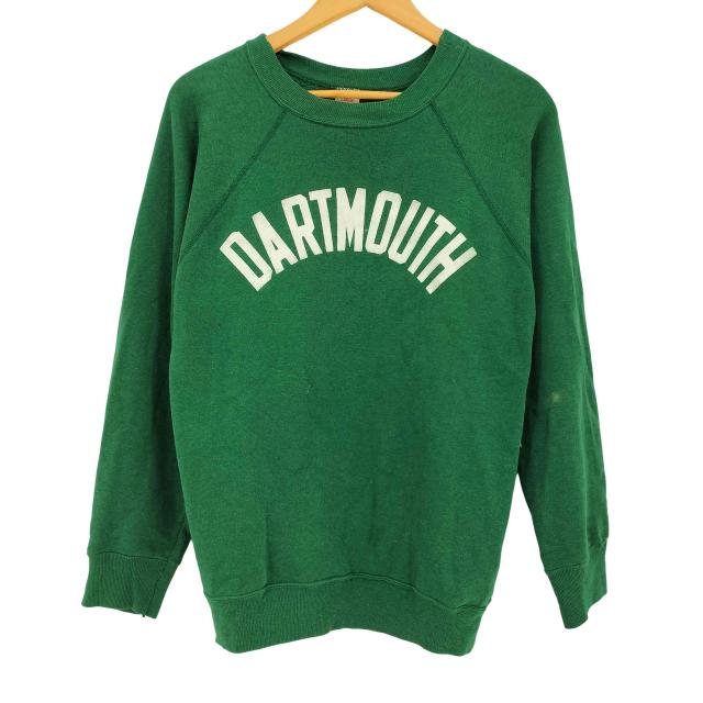 Champion(チャンピオン) 80s USA製 トリコタグ カレッジ フロッキープリント ラグラン クルーネックスウェット メンズ import：L 【中古】【ブランド古着バズストア】