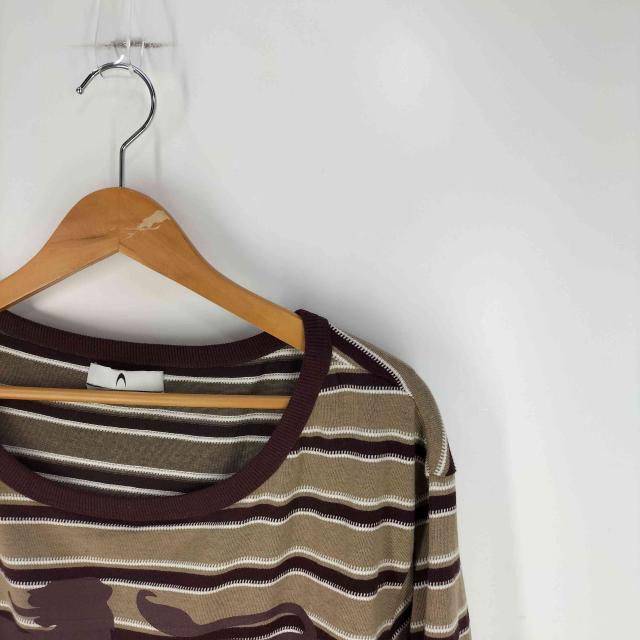 USED古着(ユーズドフルギ) {{Anomalies Department}} SLANTED SHOULDER STRIPED LONG SLEEVE T-SHIRT レディース import：XS 【中古】【ブランド古着バズストア】_3