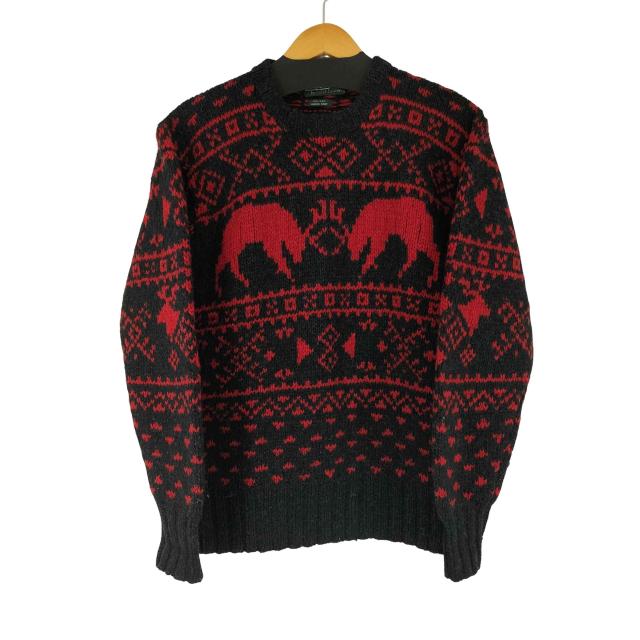 Polo by RALPH LAUREN(ポロバイラルフローレン) 80s HAND KNIT ノルディック柄 ウールニット メンズ  18【中古】【ブランド古着バズストア】
