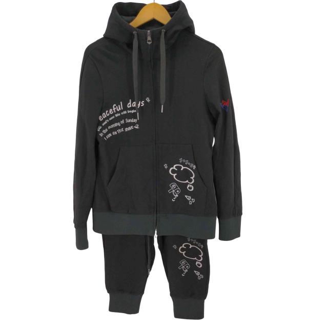 1PIU1UGUALE3 RELAX(ウノピゥウノウグァーレトレリラックス) グラフィックパーカー＆サルエル 3/4 パンツ メンズ  S【中古】【ブランド古着バズストア】