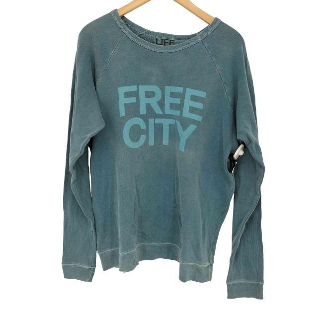FREECITY(無償性シティー) 天然ゴム刷り上げる ラグランスウェット メンズ JPN：M 【中古】【ブランド名古着バズストア】