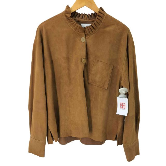forte forte(フォルテフォルテ) フリルカラー リアルスエード レザーシャツ レディース  2【中古】【ブランド古着バズストア】