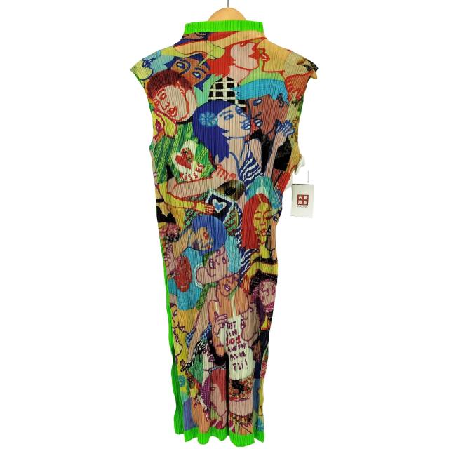 PLEATS PLEASE ISSEY MIYAKE(プリーツプリーズイッセイミヤケ) 01SS グラフィティ アート プリーツ ノースリーブ ワンピース レディース JPN：3 【中古】【ブランド古着バズストア】