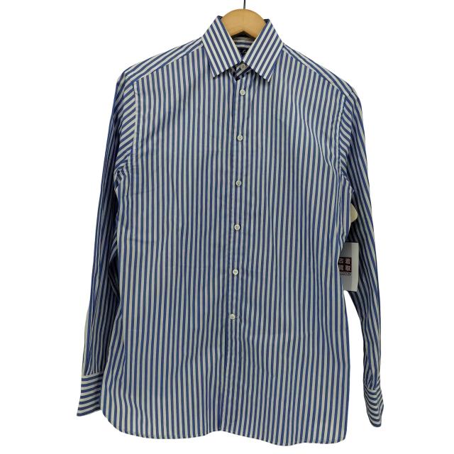 RALPH LAUREN PURPLE LABEL(ラルフローレンパープルレーベル) マチ付き ホリゾンタル カラー L/S ストライプ シャツ メンズ 0【中古】【ブランド古着バズストア】