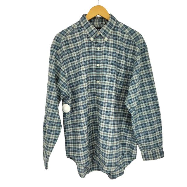 Gap(ギャップ) 90s OLD 香港製 紺タグ コットン チェック ボタンダウンシャツ メンズ import：XL 【中古】【ブランド古着バズストア】