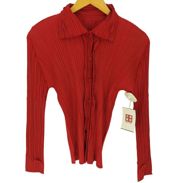 PLEATS PLEASE ISSEY MIYAKE(プリーツプリーズイッセイミヤケ) 超音波カッティング プリーツ カーディガン レディース JPN：3 【中古】【ブランド古着バズストア】