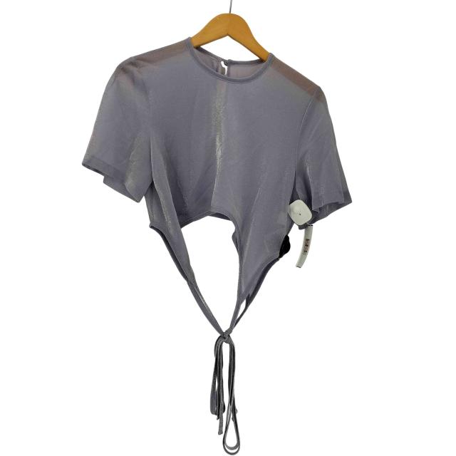 Mame Kurogouchi(マメクロゴウチ) Lame Jersey Cropped Sheer Top レディース 2【中古】【ブランド古着バズストア】
