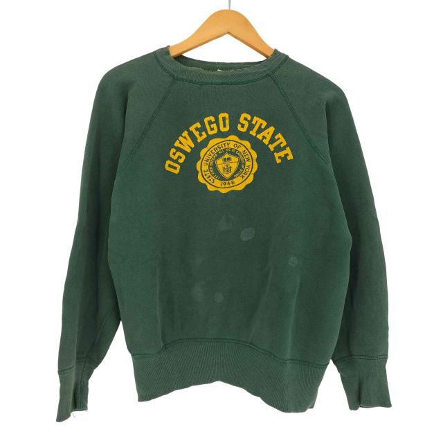 Champion(チャンピオン) 60s 大文字ランタグ ラバープリント OSWEGO STATE ラグラン カレッジスウェット メンズ import：L 【中古】【ブランド古着バズストア】