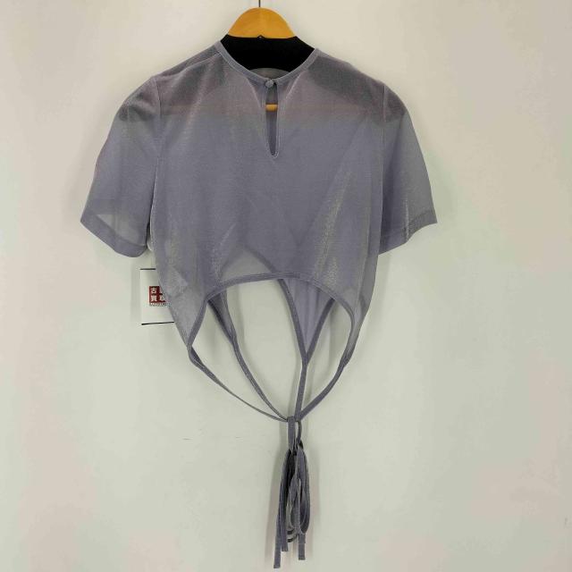 Mame Kurogouchi(マメクロゴウチ) Lame Jersey Cropped Sheer Top レディース 2【中古】【ブランド古着バズストア】_1