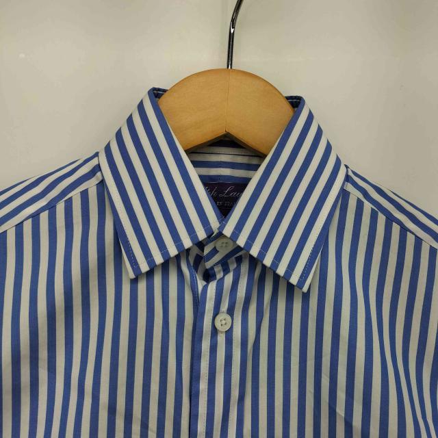 RALPH LAUREN PURPLE LABEL(ラルフローレンパープルレーベル) マチ付き ホリゾンタル カラー L/S ストライプ シャツ メンズ 0【中古】【ブランド古着バズストア】_2