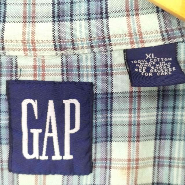 Gap(ギャップ) 90s OLD 香港製 紺タグ コットン チェック ボタンダウンシャツ メンズ import：XL 【中古】【ブランド古着バズストア】_5