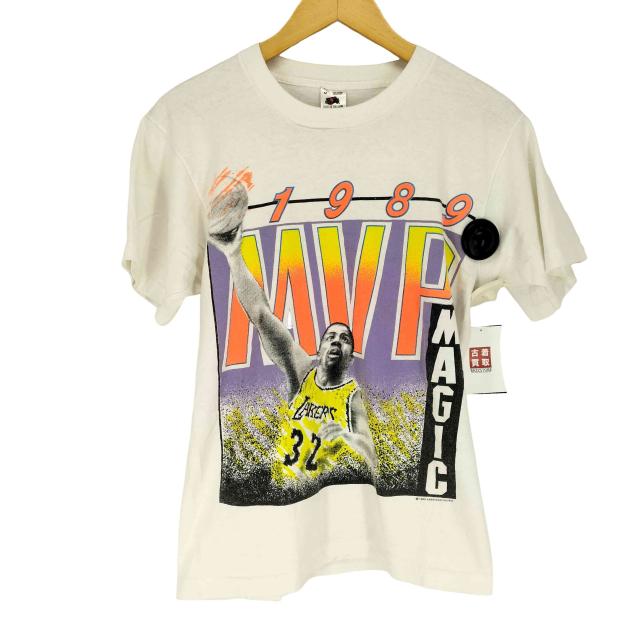 FRUIT OF THE LOOM(フルーツオブザルーム) ?1989 USA製 袖裾シングル MVP フロントプリントクルーネックTシャツ  メンズ JPN：M 【中古】【ブランド古着バズストア】