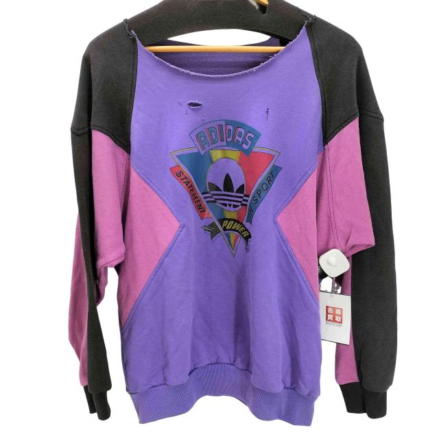 adidas(アディダス) 90S STATEMENT IN SPORT POWER マルチカラー クレイジーパターン スウェット ボロ 襤褸 メンズ  USA:S【中古】【ブランド古着バズストア】