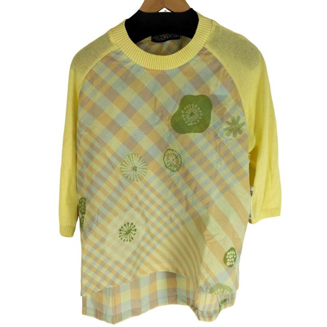 M.＆kyoko(エムアンドキョウコ) 24ss テールカット チェック総柄 ラグランスリーブニットカットソー メンズ FREE 【中古】【ブランド古着バズストア】の通販は 7,139円