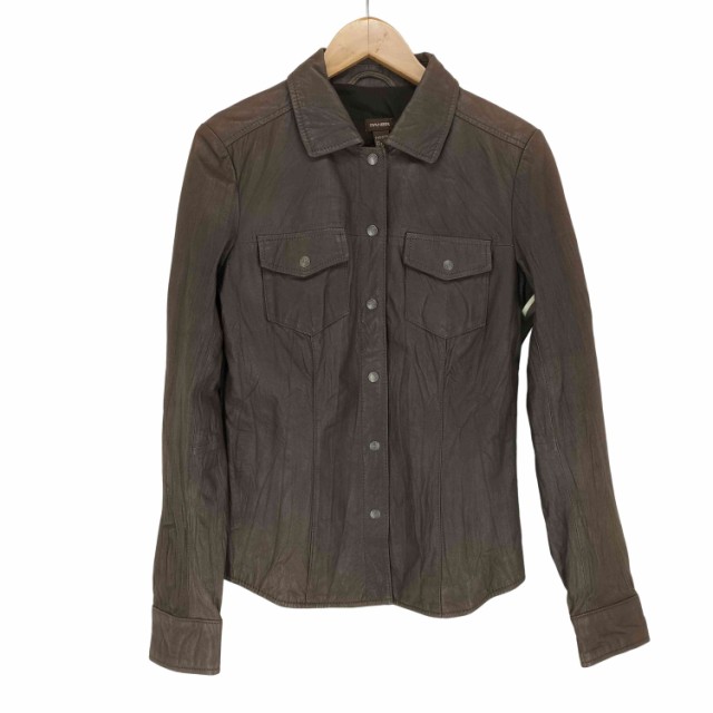 USED古着(ユーズドフルギ) {{DANIER}}リアルレザーシャツ レディース  2XS【中古】【ブランド古着バズストア】の通販は
