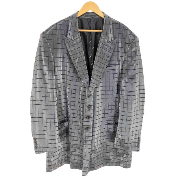 STACY ADAMS(ステイシーアダムス) ウィンドーペーンチェック メタリックチェスターコート メンズ  48L【中古】【ブランド古着バズストア】