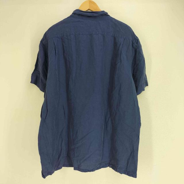 POLO RALPH LAUREN(ポロラルフローレン) 裾ポニー刺繍 リネン シルク ループカラー S/S シャツ メンズ import：XL 【中古】【ブランド古着バズストア】 POLO RALPH LAUREN(ポロラルフローレン) 裾ポニー刺繍 リネン シルク