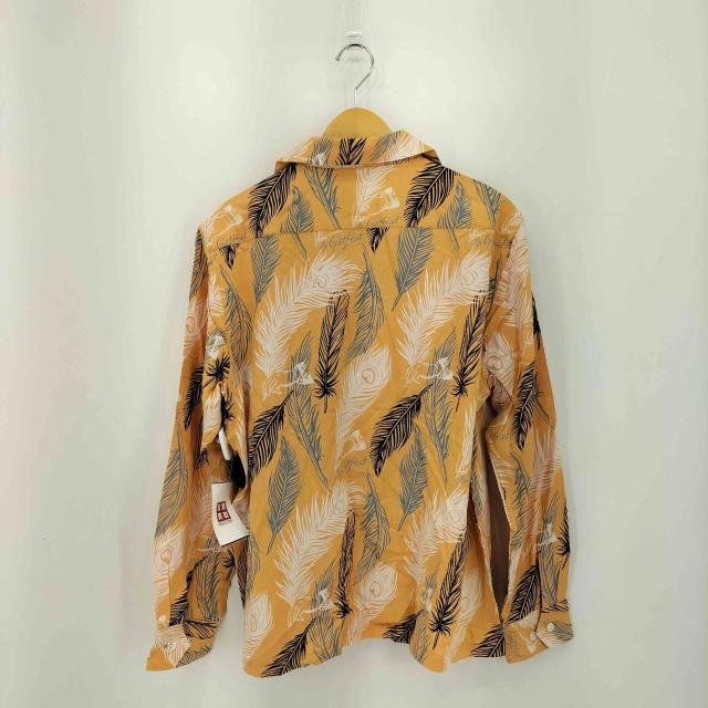 BY GLADHAND(バイグラッドハンド) PEACOCK QUILL L/S SHIRTS ピーコッククイル 総柄デザイン オープンカラー 長袖シャツ メンズ  S【中古】【ブランド古着バズストア】 BY GLADHAND(バイグラッドハンド) PEACOCK QUILL L/S SHIRTS