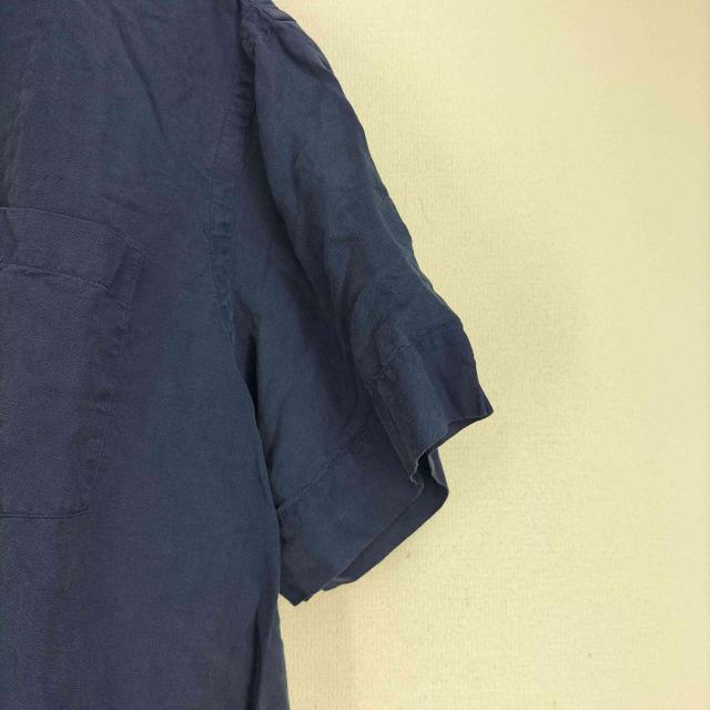 POLO RALPH LAUREN(ポロラルフローレン) 裾ポニー刺繍 リネン シルク ループカラー S/S シャツ メンズ import：XL 【中古】【ブランド古着バズストア】 POLO RALPH LAUREN(ポロラルフローレン) 裾ポニー刺繍 リネン シルク