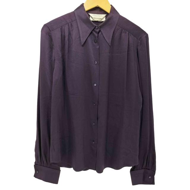 MAX MARA(マックスマーラ) イタリア製 SILK 100% L/S シルク シャツ レディース  10【中古】【ブランド古着バズストア】