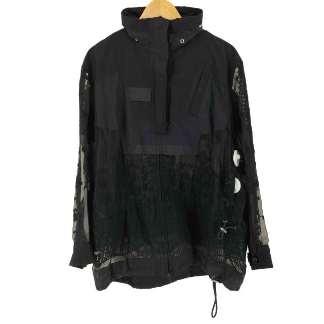 Sacai(サカイ) レース ドッキング フーデッド ジャケット レディース 3【中古】【ブランド古着バズストア】
