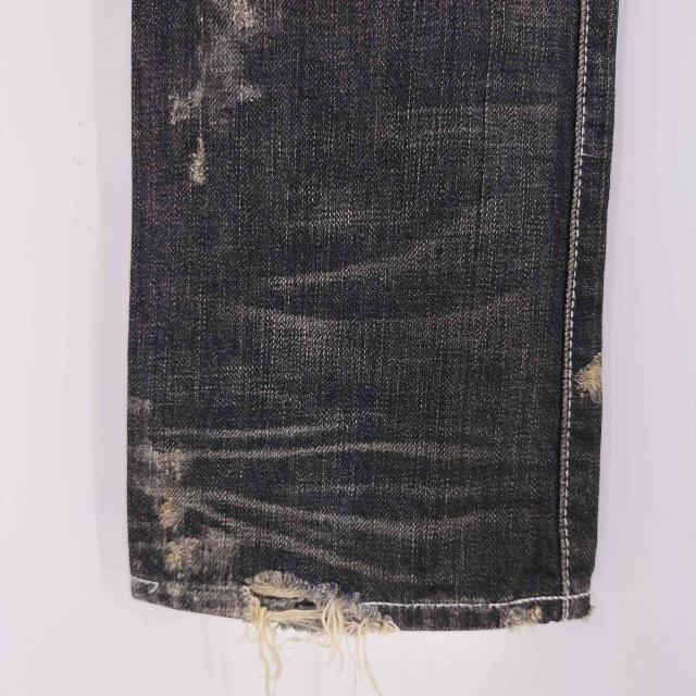 USED古着(ユーズドフルギ) PLEIN Y2K ダメージ＆リペア スリムデニム メンズ JPN：1 【中古】【ブランド古着バズストア】 USED古着(ユーズドフルギ) PLEIN Y2K ダメージ＆リペア スリムデニム