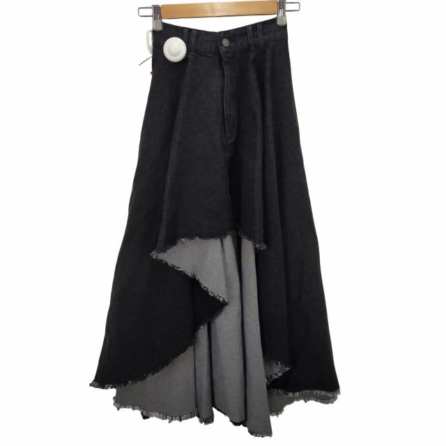 melt the lady メルトザレディ ロングスカート 新品 Melt the Lady ブラックロングスカート ギャザー スリット