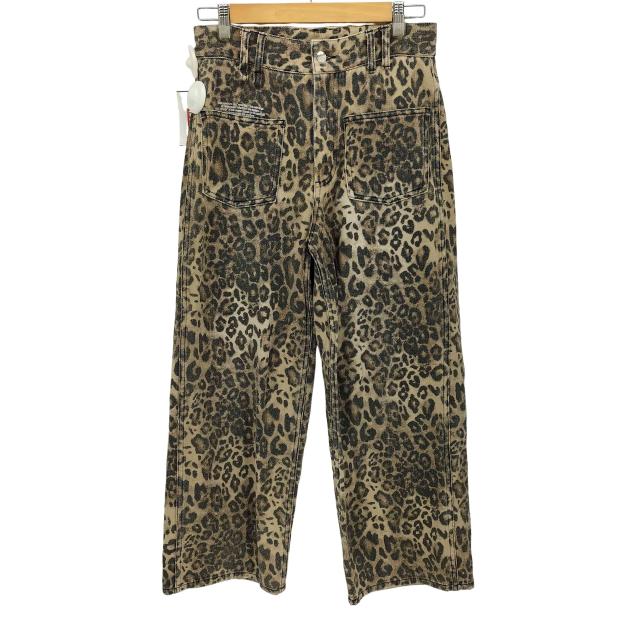 USED古着(ユーズドフルギ) {{BEEDEN}} LEOPARD PRINT WIDE STRAIGHT PANTS  レオパードプリント ワイド ストレート パンツ レディース  S【中古】【ブランド古着バズストア】