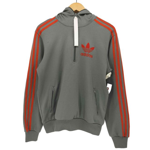 adidas Originals(アディダスオリジナルス) 00S トレフォイルロゴ スリーストライプ カスタム 刺繍 プルオーバー フーデッド トラック ジャケット メンズ 表記無 【中古】【ブランド古着バズストア】