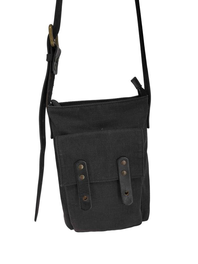 DRIES VAN NOTEN(ドリスヴァンノッテン) レザーストラップ キャンバスショルダーバッグ メンズ 表記無 【中古】【ブランド古着バズストア】