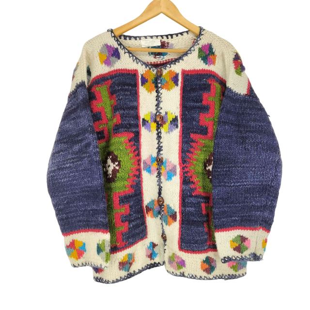 USED古着(ユーズドフルギ) エクアドル製 ウールカーディガン メンズ 表記無 【中古】【ブランド古着バズストア】