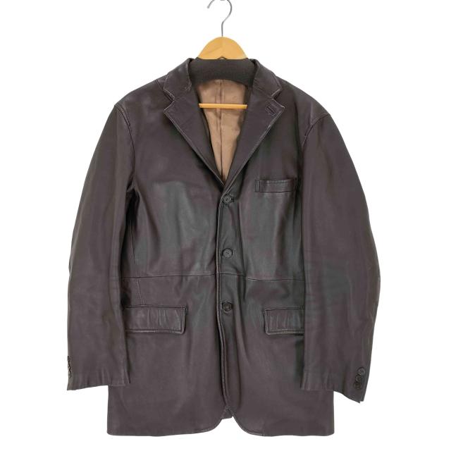 CHRISTIAN AUJARD(クリスチャンオジャール) 裏地ペイズリー シープレザーテーラードジャケット メンズ  LL【中古】【ブランド古着バズストア】