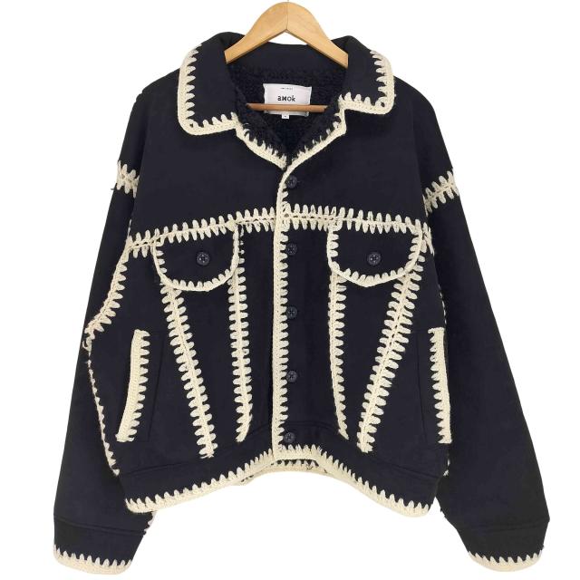 USED古着(ユーズドフルギ) {{AMOK}} 25AW HAND KNITTING BOA BLOUSON domestic メンズ JPN：M 【中古】【ブランド古着バズストア】