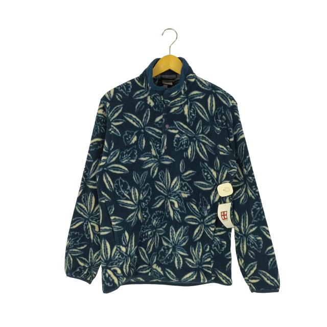 patagonia(パタゴニア) 00s メキシコ製 SYNCHILLA シンチラ ハイビスカス 花柄  SNAP-T スナップT プルオーバーフリース メンズ import：M 【中古】【ブランド古着バズストア】